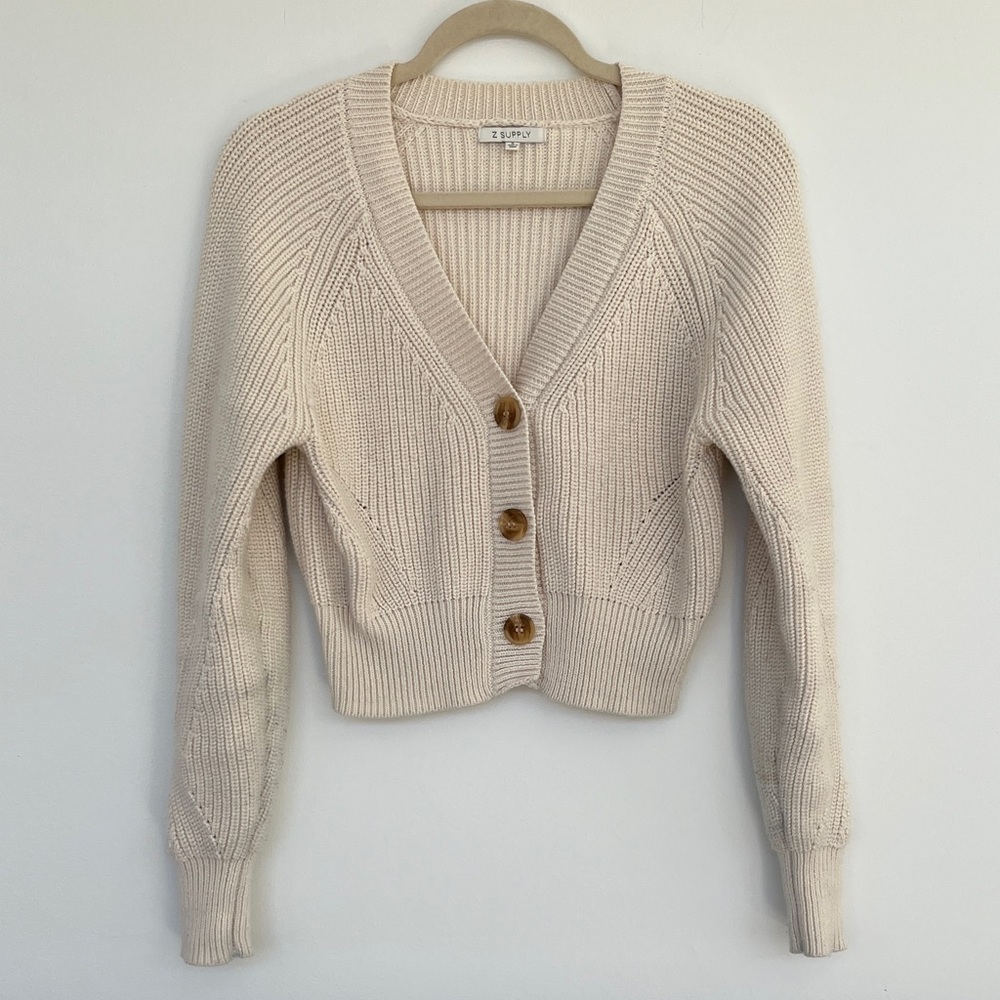 {{Z Supply}} Cream Button-Up Cardigan